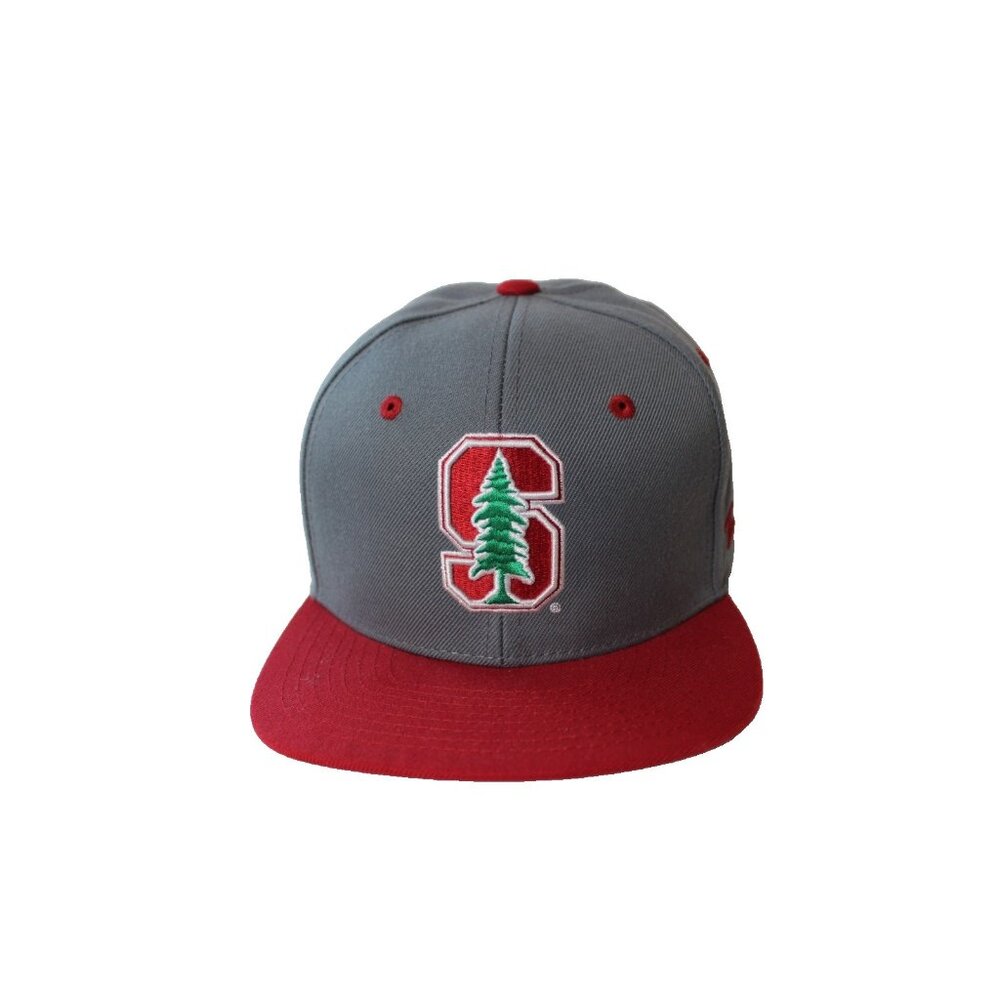 Stanford Cardinal Zephyr Snapback Hat Gray Red Flat Brim Embroidered Logo